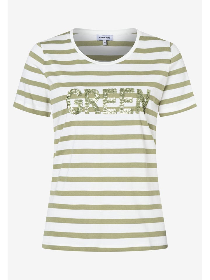 Shirt in Weiß/ Khaki