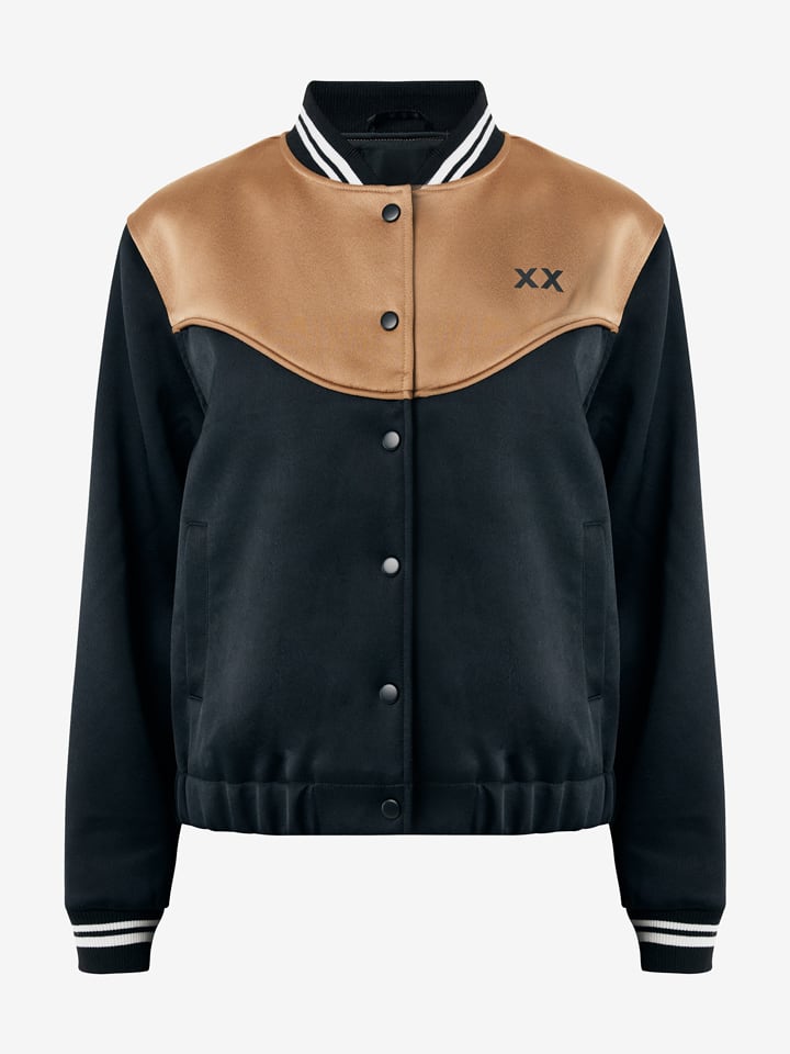 Blouson in Schwarz/ Camel