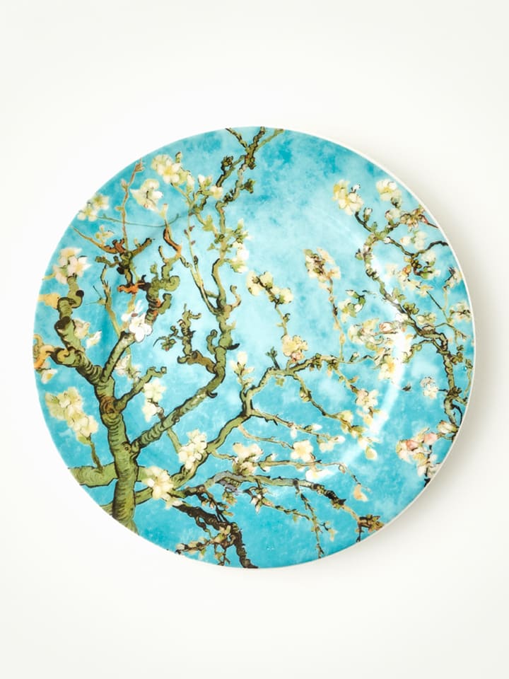 Talerz "Van Gogh" w kolorze biało-turkusowym do sałatek - Ø 19 cm