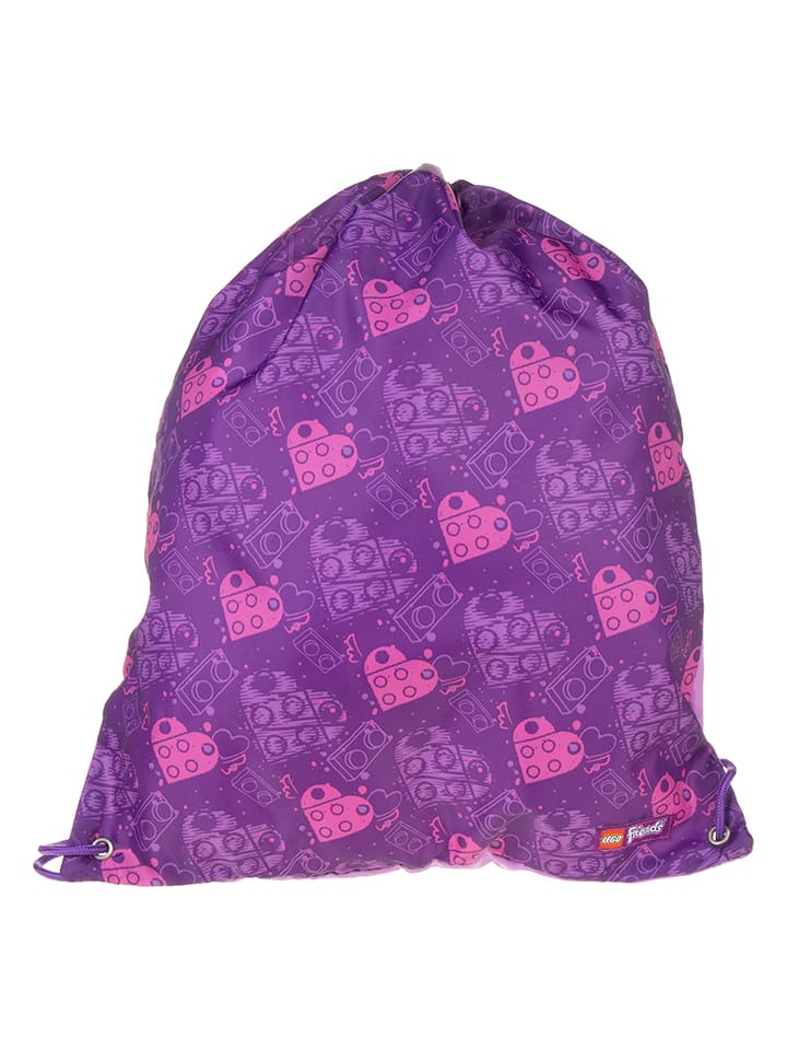 Worek sportowy "LEGO Friends Hearts" w kolorze fioletowym - 34 x 42 cm