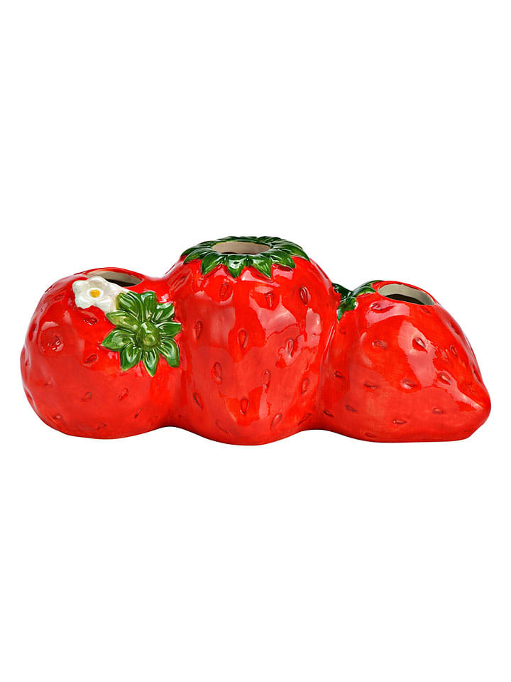 Vase "Strawberry" in Rot - (B)24 x (H)10 x (T)10 cm
