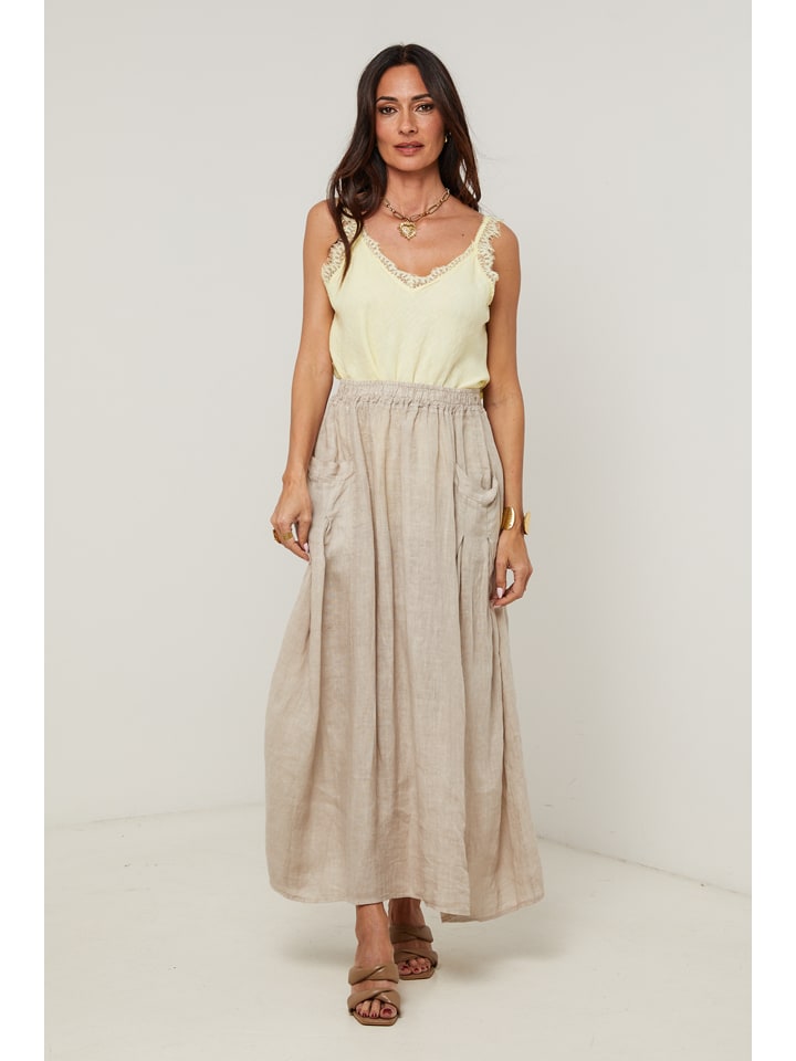 Linnen rok beige
