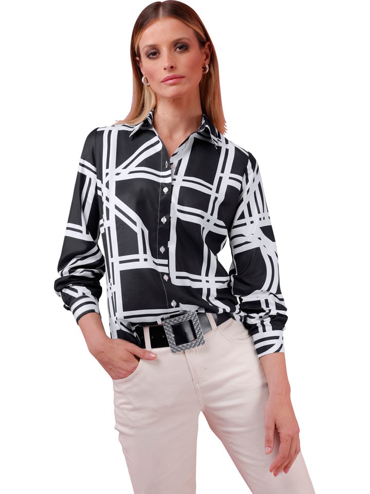 Bluse in Schwarz/ Weiß