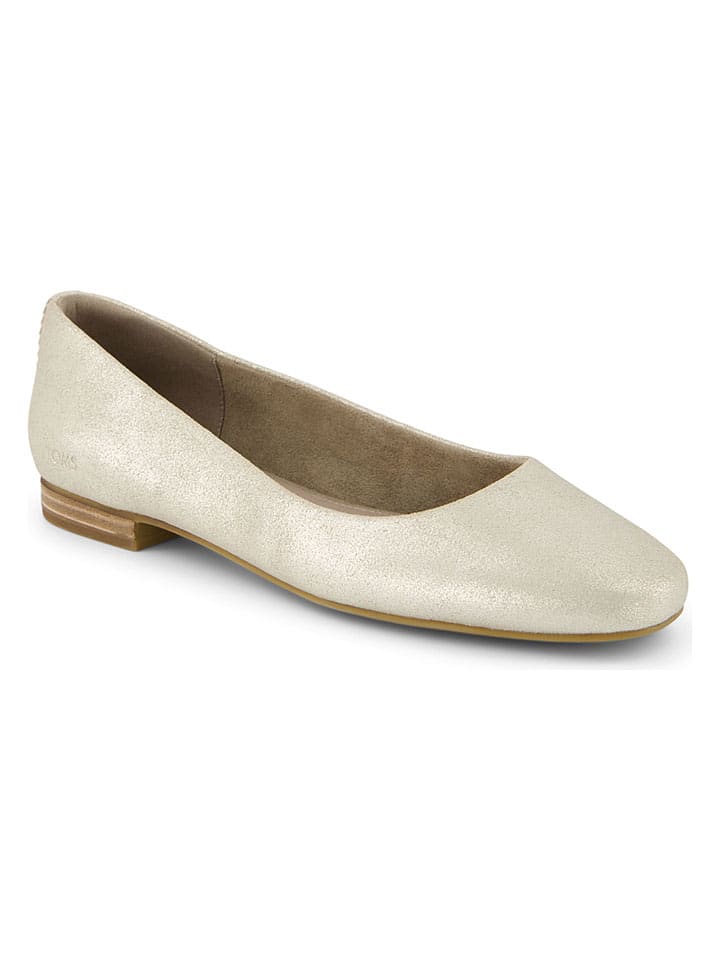 Leder-Ballerinas in Creme