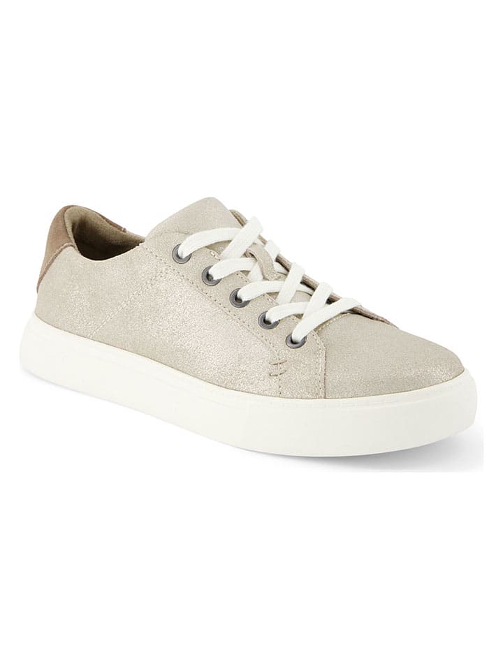 Leder-Sneakers in Gold