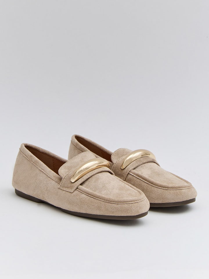 Mokasyny w kolorze khaki