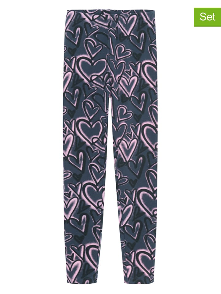 Legginsy (2 pary) w kolorze granatowym