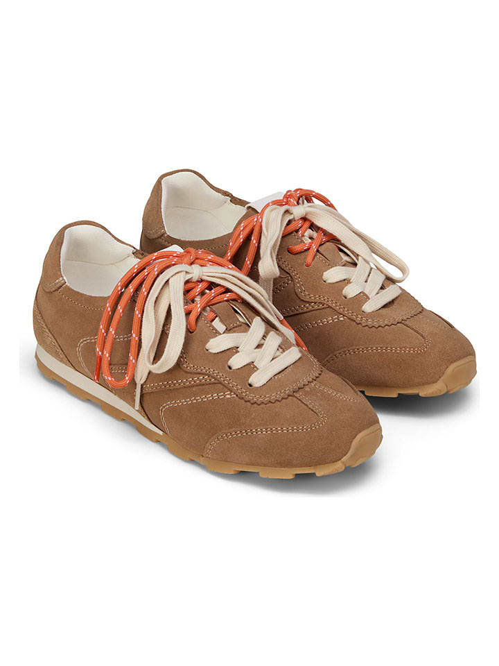Leren sneakers lichtbruin
