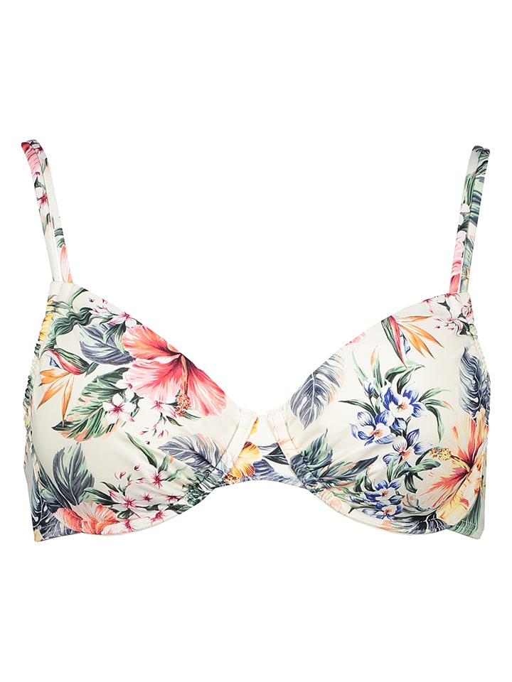 Biustonosz bikini w kolorze kremowym ze wzorem