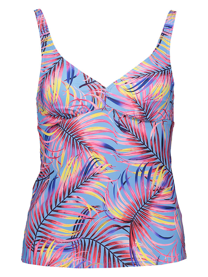 Koszulka tankini w kolorze błękitnym ze wzorem