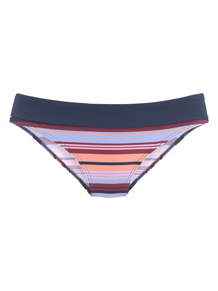 Figi bikini w kolorze granatowo-brzoskwiniowym