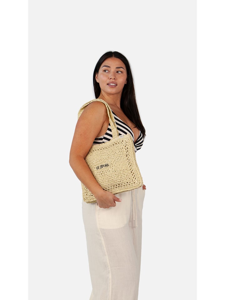 Schultertasche "Mahya" in Beige - (B)32 x (H)30 x (T)5 cm