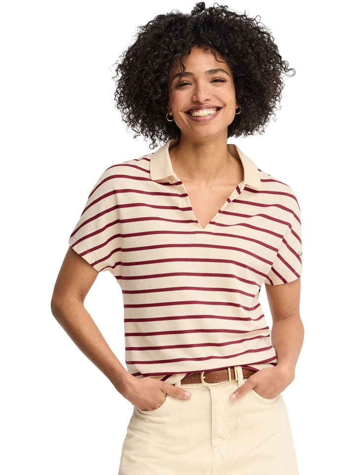 Shirt in Beige/ Bordeaux