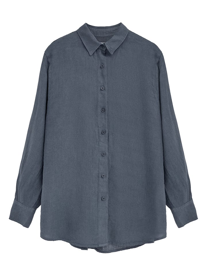 Leinen-Hemd - Regular fit - in Blaugrau