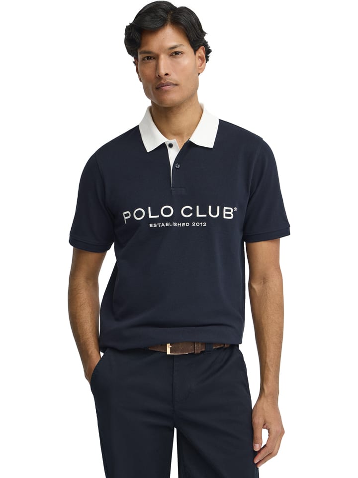 Koszulka polo w kolorze granatowo-białym
