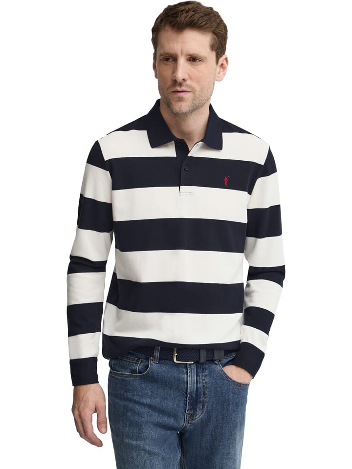 Koszulka polo w kolorze biało-granatowym