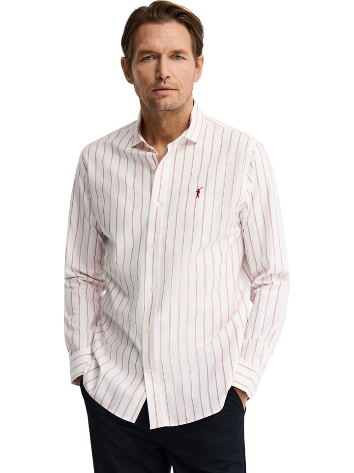 Hemd - Regular fit - in Weiß/ Rosa
