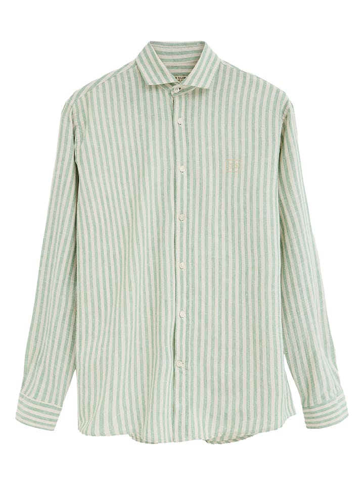 Hemd - Regular fit - in Grün/ Beige