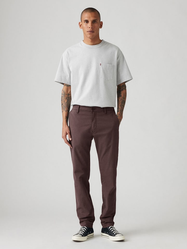 Spodnie chino - Standard Taper fit -w kolorze brązowym