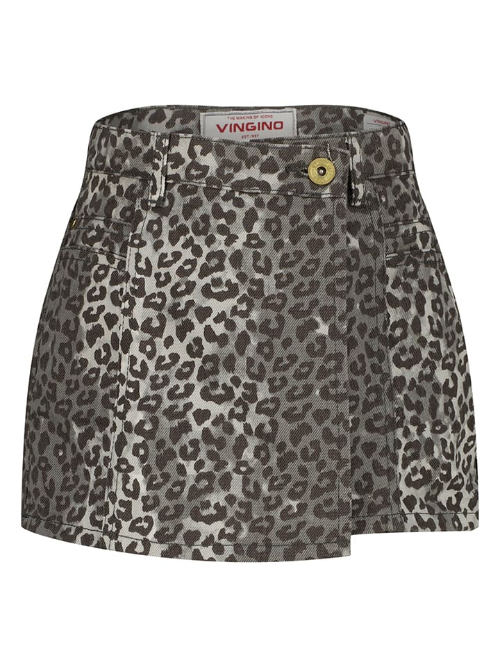Jeans-Skort in Braun/ Grau
