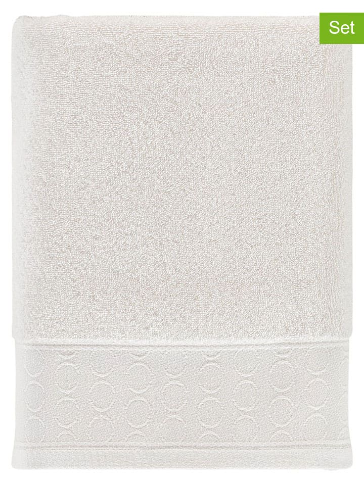 3er-Set: Gästehandtücher "Cycle" in Creme