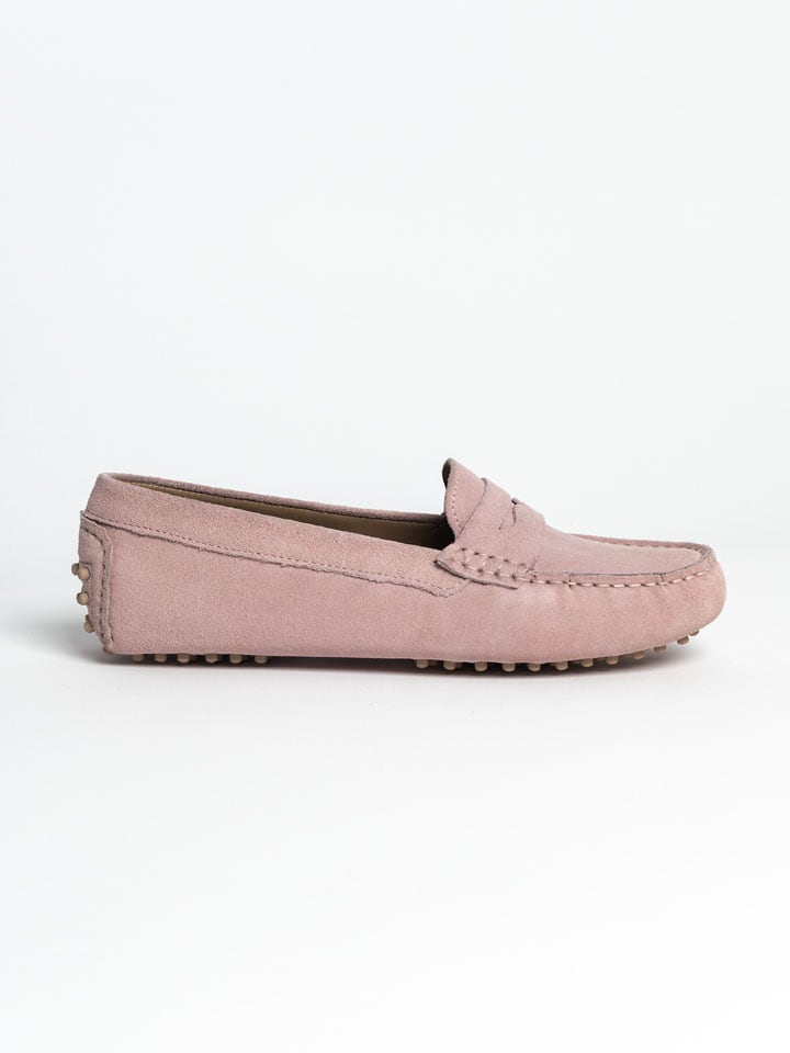 Leder-Mokassins in Rosa