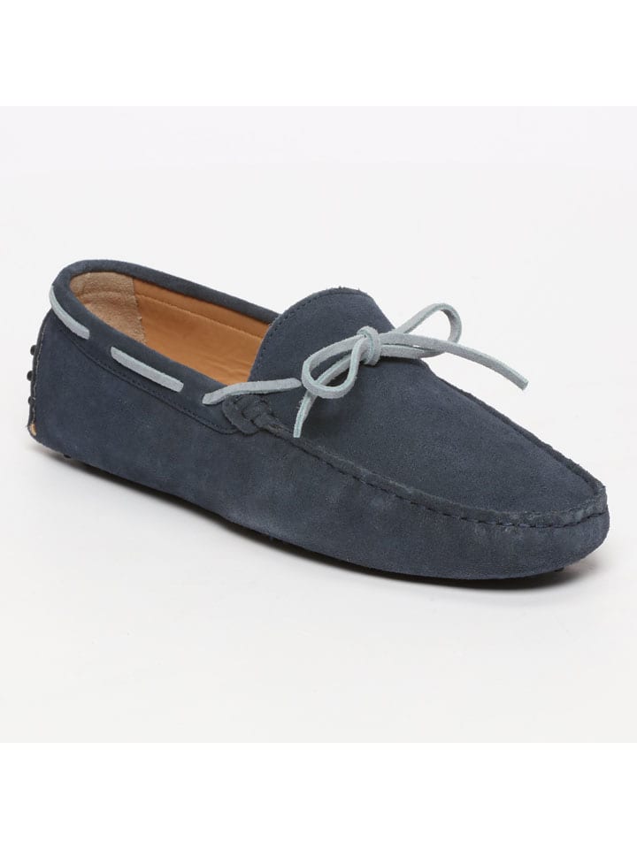 Leder-Mokassins in Dunkelblau