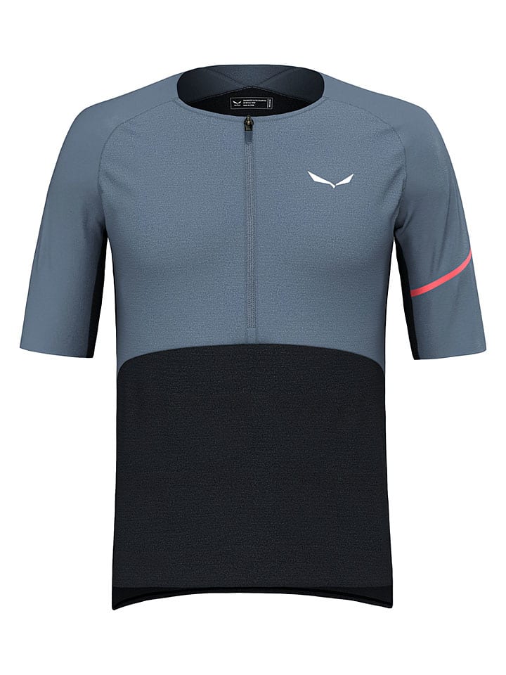 Fietsshirt "Vento Merino" lichtblauw/zwart