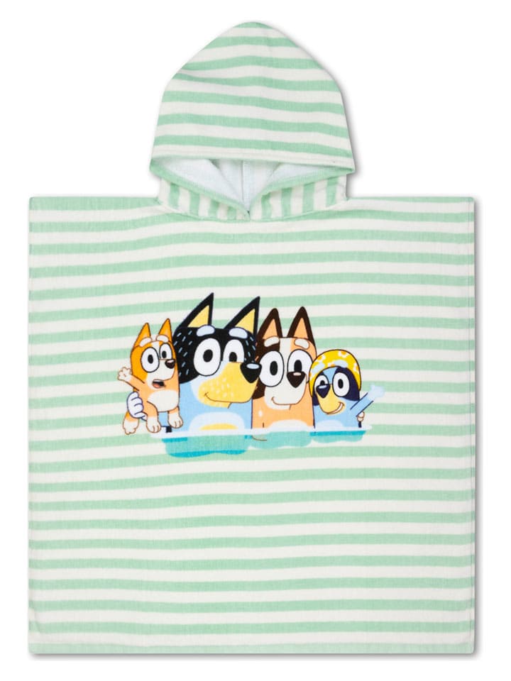 Poncho "Bluey" in Grün/ Weiß - (L)65 x (B)65 cm
