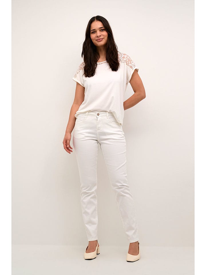 Spijkerbroek - slim fit - wit