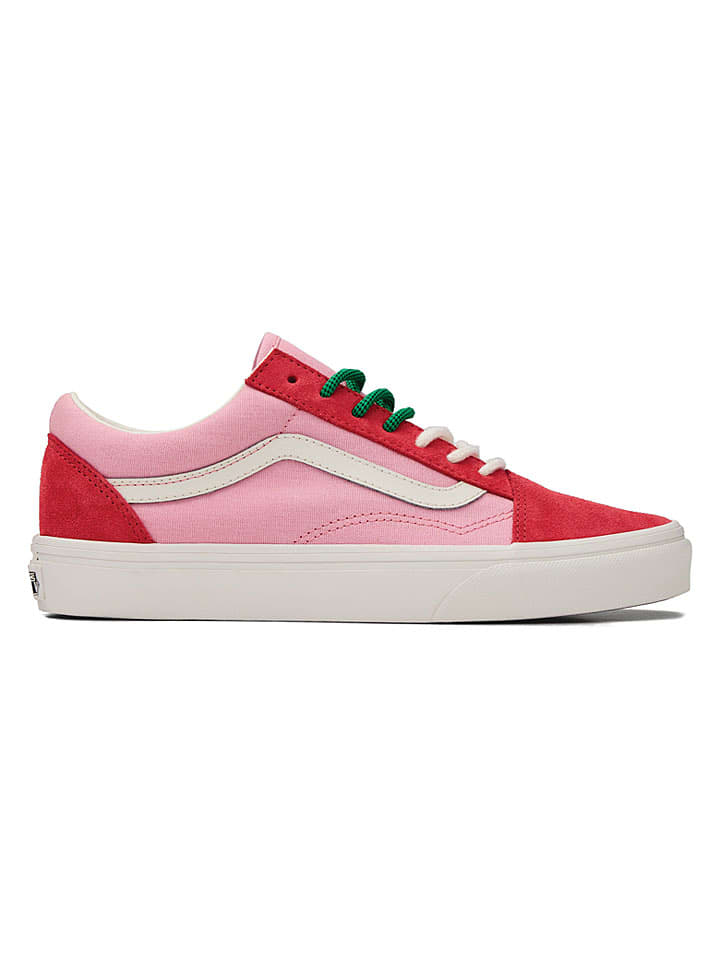 Leren sneakers "Old Skool" lichtroze/rood