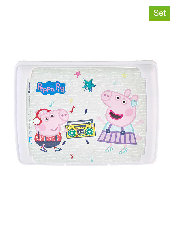 2er-Set: Lunchboxen "Peppa Pig" in Weiß/ Rosa - 500 ml