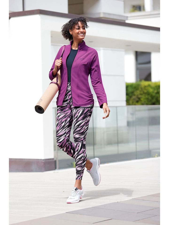Legginsy w kolorze czarno-fioletowym
