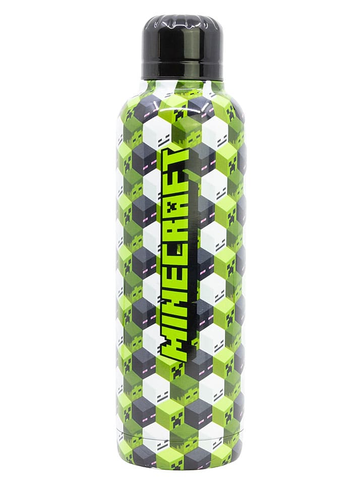 Thermoflasche "Minecraft" in Grün/ Schwarz - 515 ml