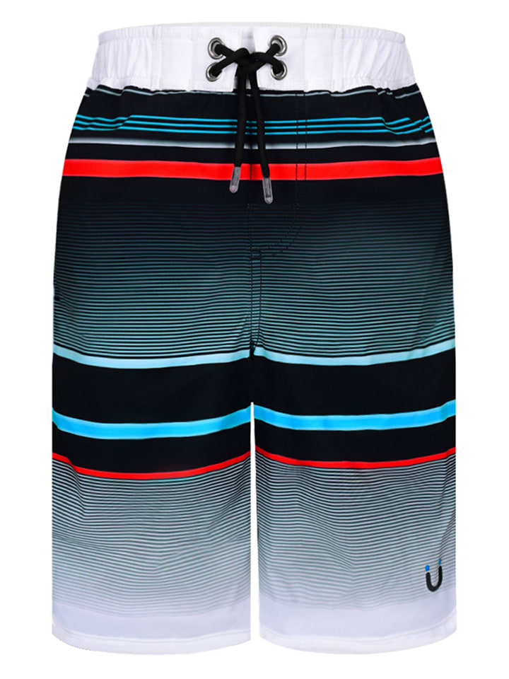Badeshorts "Mazin" in Schwarz/ Hellblau