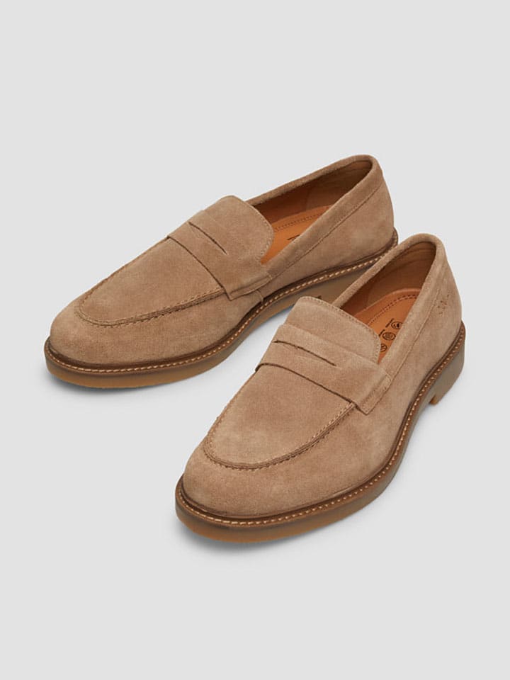 Leder-Mokassins in Camel