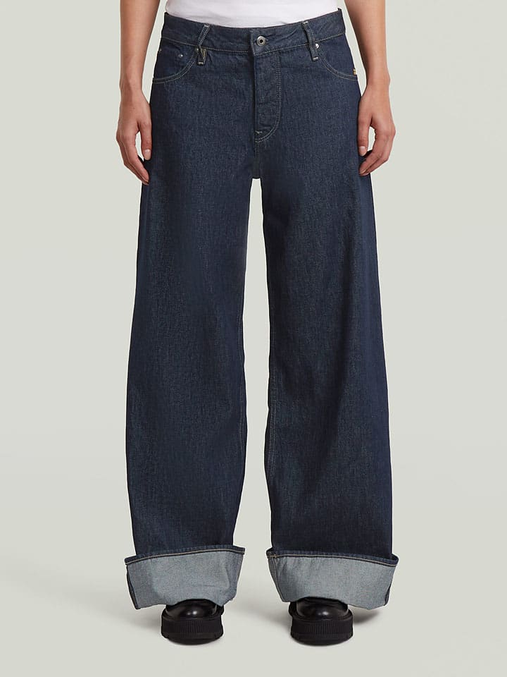 Spijkerbroek - loose fit - donkerblauw