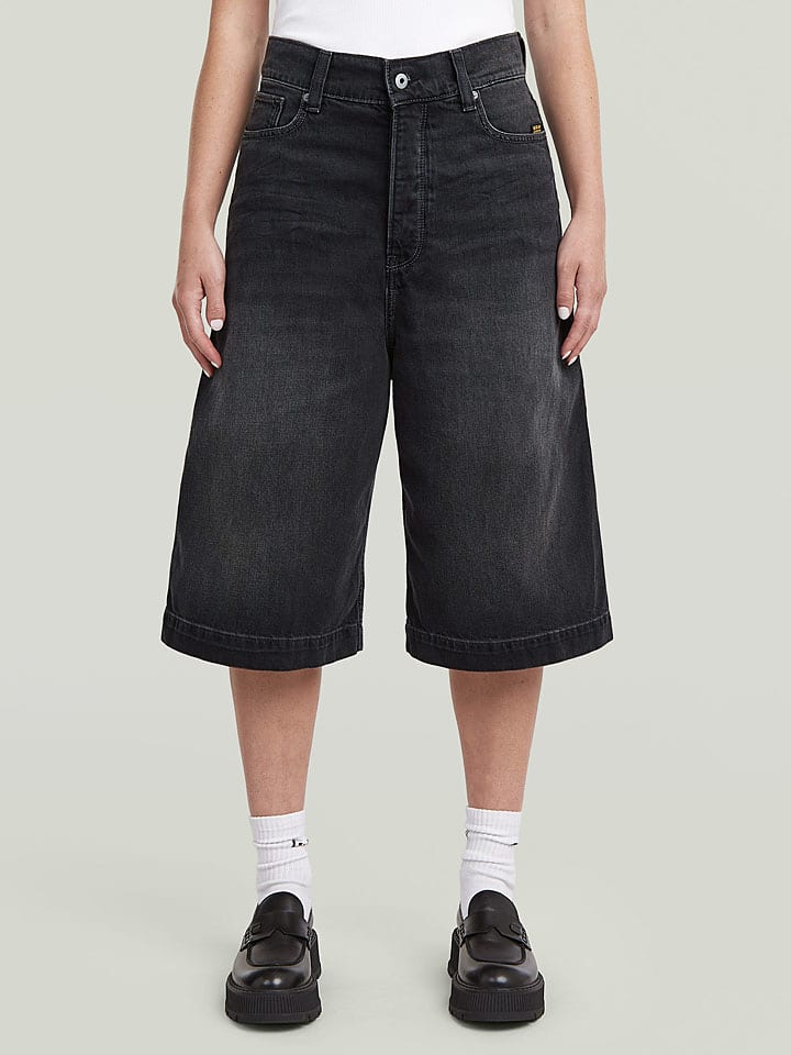 Jeans-Bermudas in Schwarz
