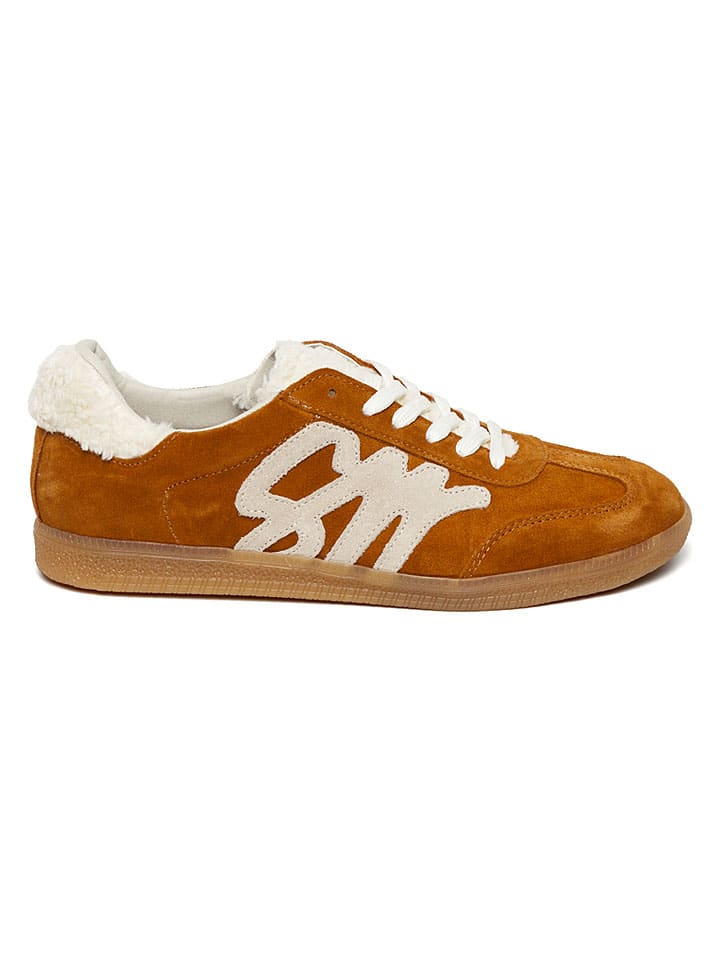 Leren sneakers lichtbruin