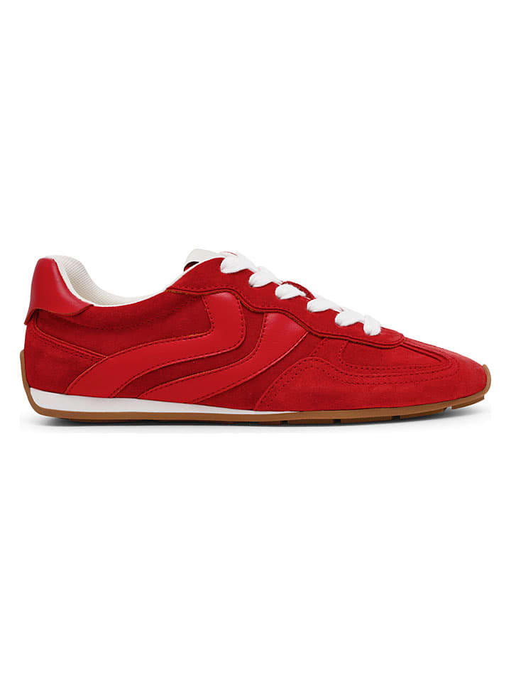 Skórzane sneakersy w kolorze czerwonym