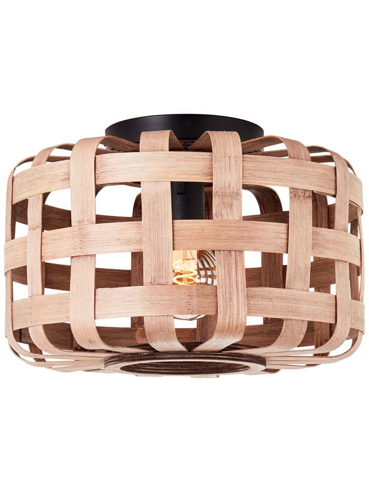 Deckenleuchte "Woodline" in Natur - (H)24,5 x Ø 36 cm