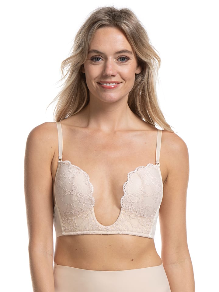 Biustonosz push-up "V-Bra Lace" w kolorze cielistym