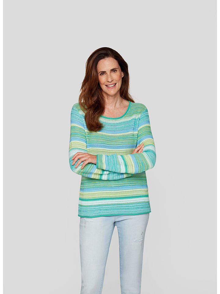 Pullover in Türkis/ Grün