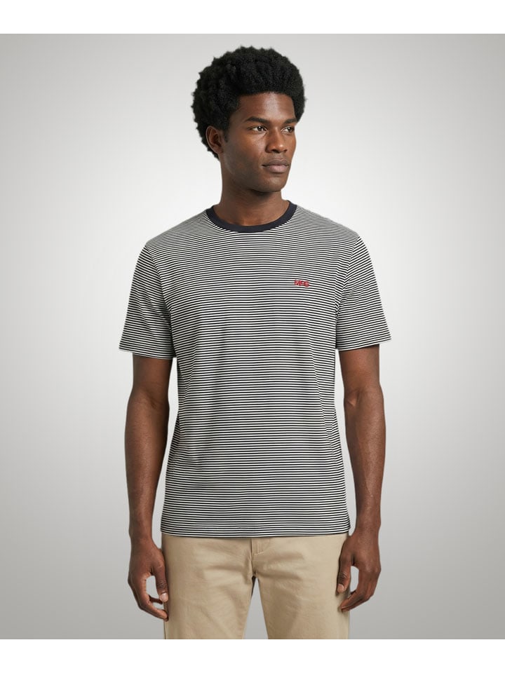 Shirt in Dunkelblau/ Weiß