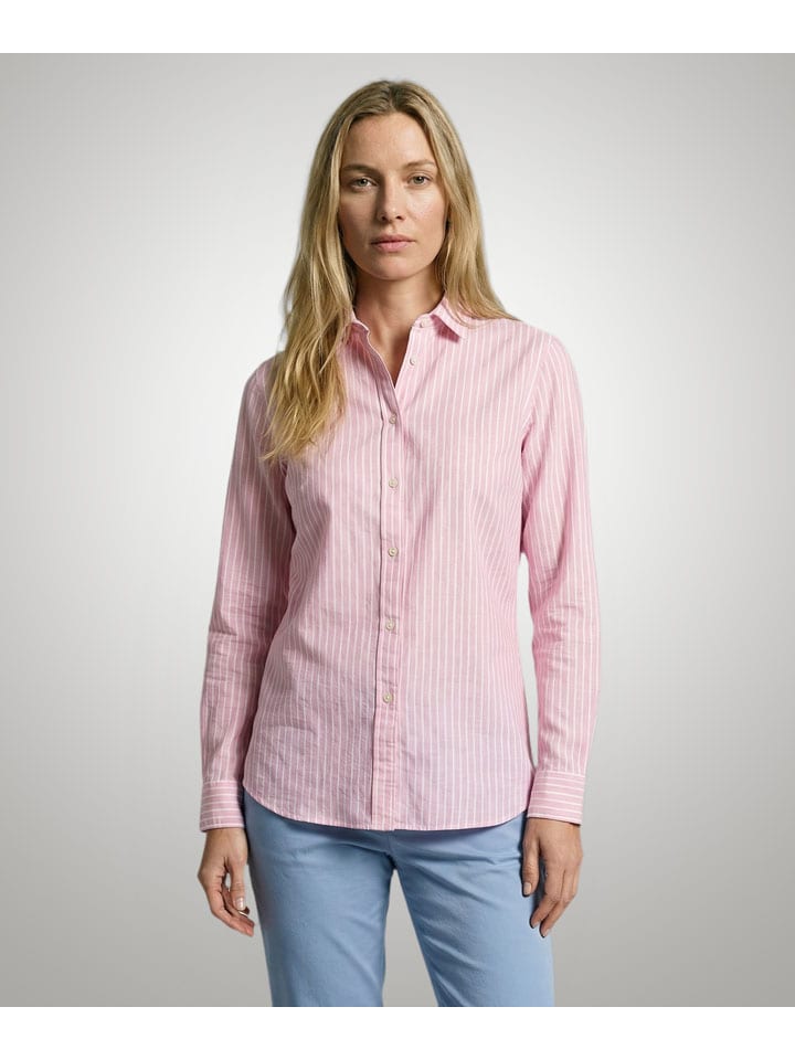 Blouse lichtroze/wit
