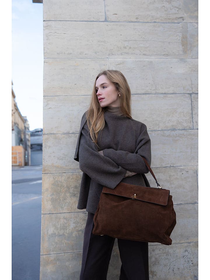 Leder-Henkeltasche "Grand Talia" in Braun - (B)40 x (H)27 x (T)13 cm