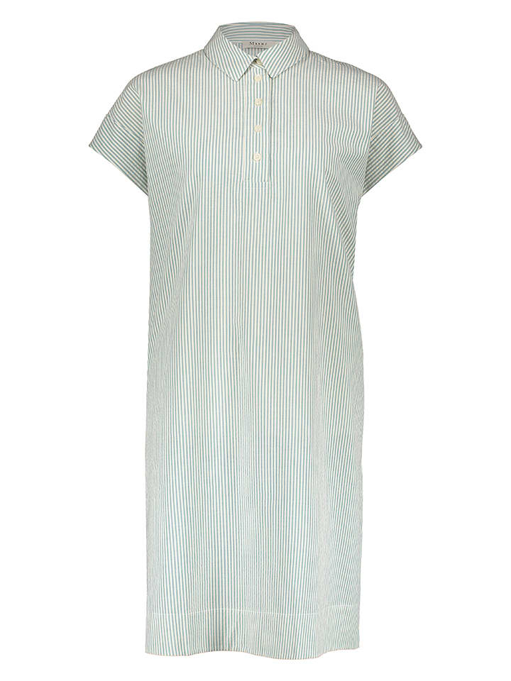 Kleid in Türkis/ Weiß