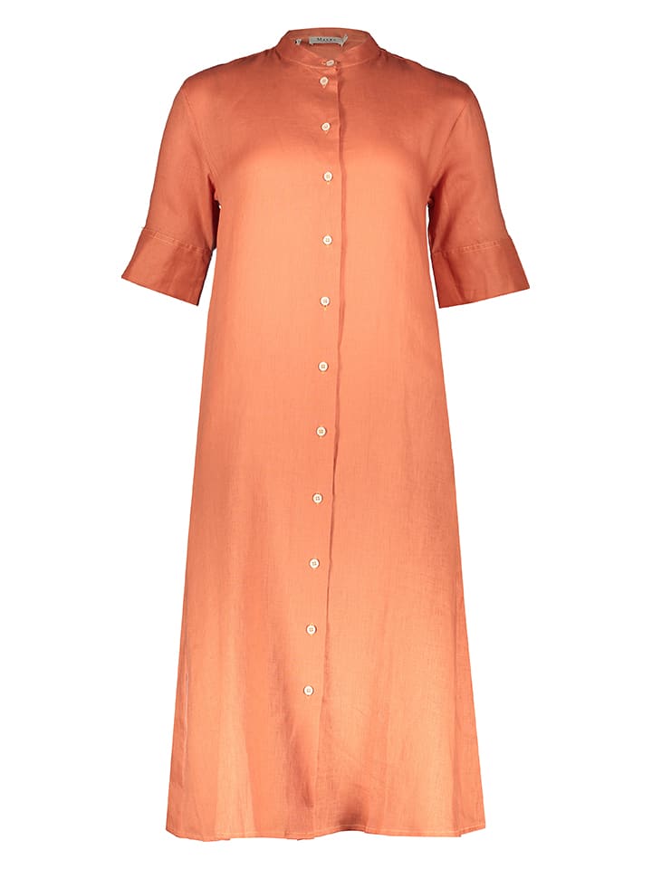 Leinen-Kleid in Orange