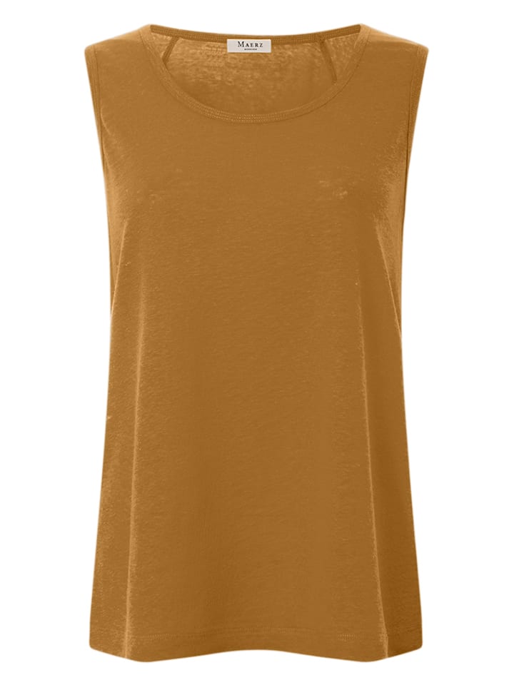 Leinen-Top in Camel