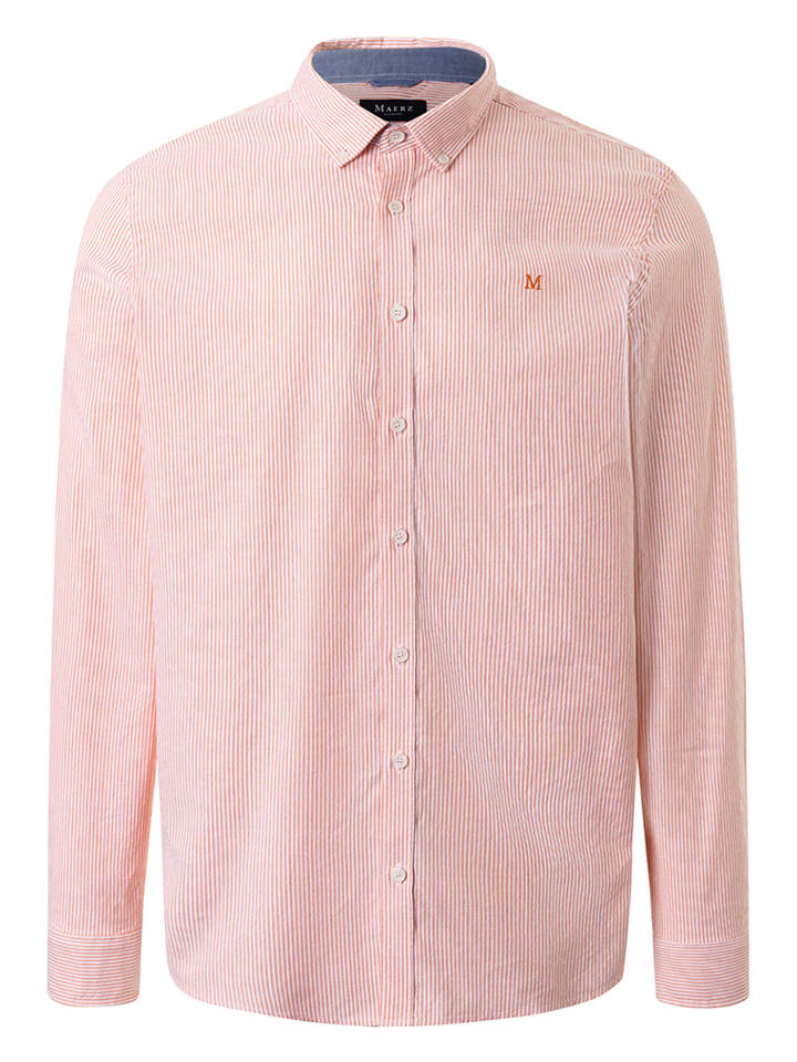 Hemd - Modern fit - in Orange/ Weiß